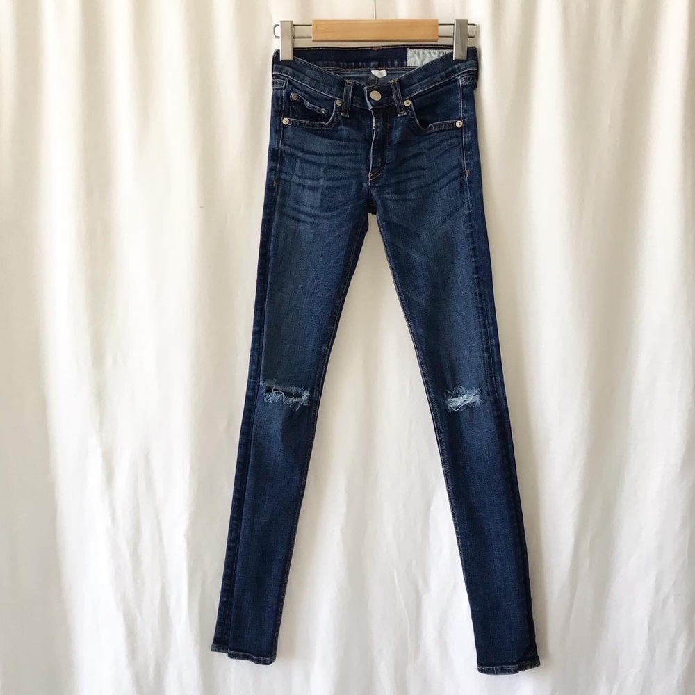 Rag & Bone medium wash Hampstead Skinny Jeans 24 - Picture 3 of 13